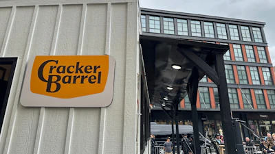 The new Cracker Barrel logo is displayed on Thursday, Aug. 21, 2025, in New York.