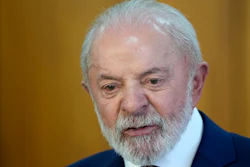 Brazil's President Luiz Inacio Lula da Silva gives a joint statement with Nigeria's President Bola Tinubu, at Planalto presidential palace, in Brasilia, Brazil, Monday, Aug. 25, 2025.