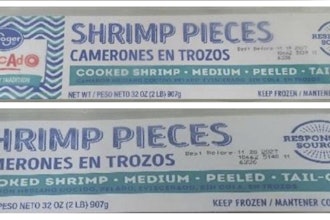 Kroger Mercado Cooked Medium Peeled Tail-Off Shrimp recalled by AquaStar USA Corp. of Seattle.