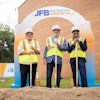 From left, General Mills Chief Innovation, Technology and Quality Officer Lanette Shaffer Werner, Chairman and CEO Jeff Harmening and CFO Kofi Bruce at a groundbreaking ceremony for the expansion of the JFB Technical Center.