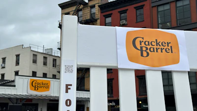The new Cracker Barrel logo is displayed on Thursday, Aug. 21, 2025, in New York.