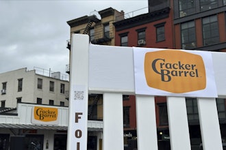 The new Cracker Barrel logo is displayed on Thursday, Aug. 21, 2025, in New York.