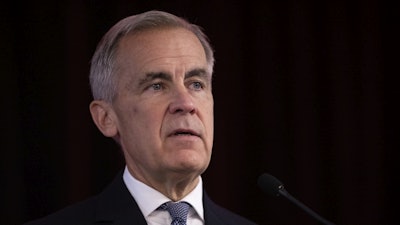 Prime Minister Mark Carney delivers opening remarks at the Liberal caucus in Edmonton, Sept. 10, 2025.