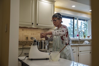 Cheryl Ewaldsen bakes bread for Community Loaves at her home in Edmonds, Wash., Sept. 6, 2025.