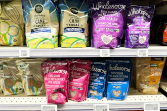 Organic sugars displayed on shelves at a grocery store in Deerfield, Ill., Sept. 17, 2025.