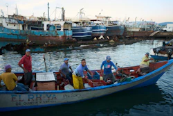Fishermen arrive at the port in Cumana, capital of Venezuela's Sucre state, Monday, Sept. 15, 2025.