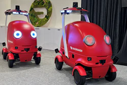 DoorDash displays its new delivery robots, Sept. 29, 2025, San Francisco.