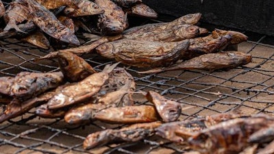 Smoked sardinella in Accra, Ghana.