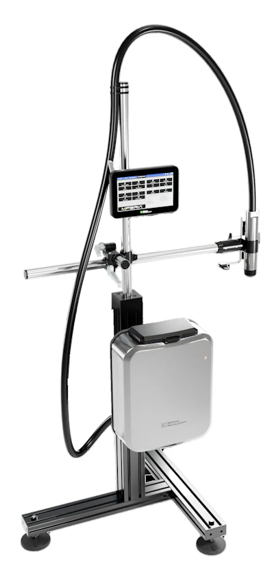 The Matthews Marking Systems MPERIA Axian Inkjet AX1000 on a stand.