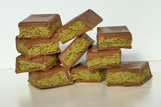 Pieces of Dubai chocolate bars are displayed in New York on Friday, Sept. 26, 2025.