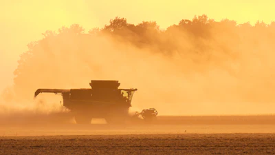 Soybeans are harvested on the Warpup Farm in Warren, Ind., Wednesday, Sept. 17, 2025.