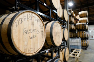 Barrels of spirits are seen at the Baltimore Spirits Company distillery, Feb. 8, 2023, in Baltimore.