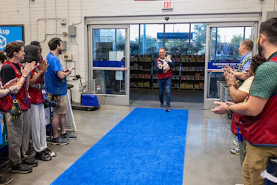 Lowe's employees welcome back Francine, the store cat, after she disappeared unexpectedly in September.