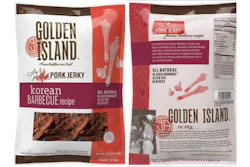 This combination of images provided by the U.S. Department of Agriculture shows packaging for Korean barbecue pork jerky sold at Costco and Sam's Club stores which was recalled because the product may be contaminated with pieces of metal, the USDA said Friday, Oct. 24, 2025.