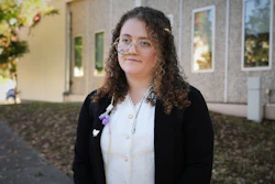 Animal rights activist Zoe Rosenberg, who is on trial for taking four chickens from one of Perdue Farms' major poultry plants, is pictured outside Sonoma County Superior Court in Santa Rosa, Calif. on Tuesday, Oct. 28, 2025.