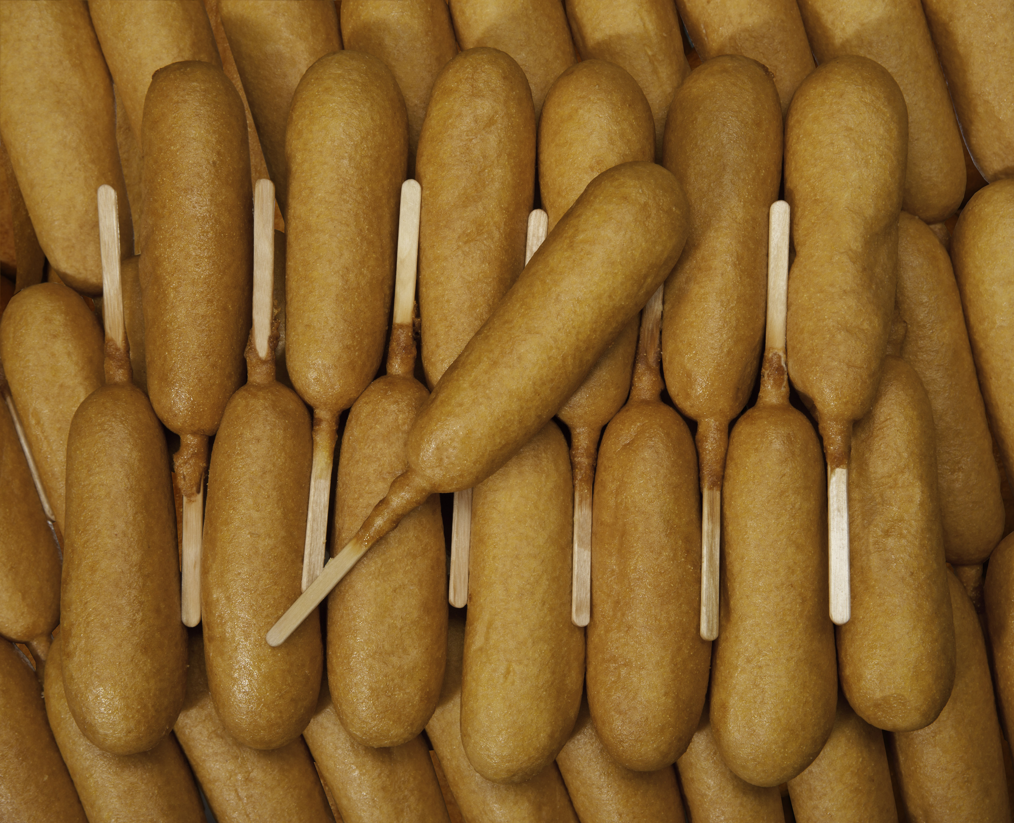 Packaged corn dogs.