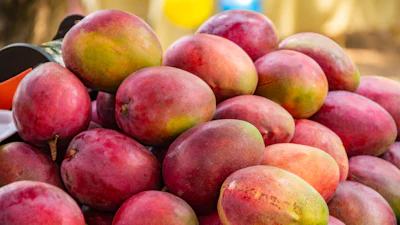 Mangoes at a market in Goiânia, Brazil, Oct. 2022.