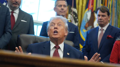 President Donald Trump speaks during an event on fuel economy standards in the Oval Office of the White House, Wednesday, Dec. 3, 2025, in Washington.