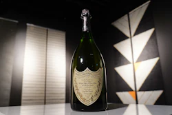 A bottle of Dom Perignon Vintage 1961 champagne, specially produced for wedding of The Prince of Wales and Lady Diana in 1981, pictured in Lyngby, Denmark, Dec. 3, 2025.