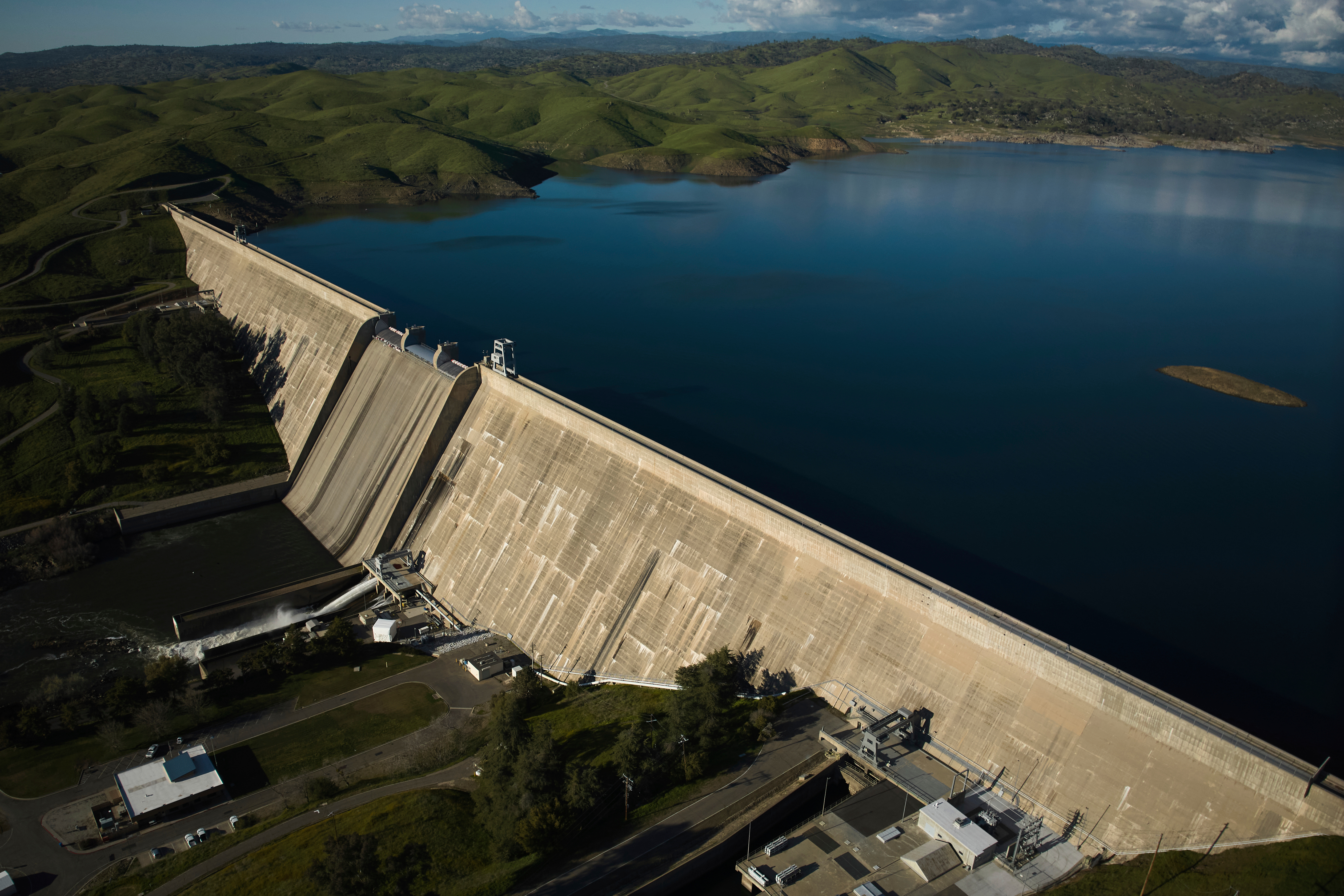 An aerial view of Friant Dam, Friant, Calif., March 7, 2025.