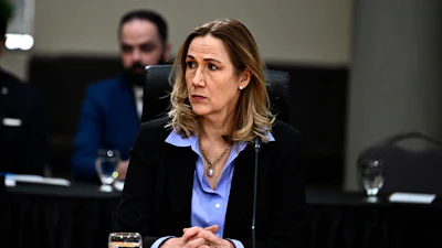 Ambassador Kirsten Hillman listens during a First Ministers' meeting in Ottawa, Ontario, Jan. 15, 2025.