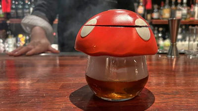 The 'Foggy Fongo' cocktail pictured at the Alice cocktail bar, Dec. 7, 2025 in Seoul.