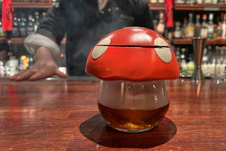 The 'Foggy Fongo' cocktail pictured at the Alice cocktail bar, Dec. 7, 2025 in Seoul.