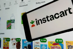 An instacart logo and an instacart webpage are seen in New York, Sept. 6, 2023.