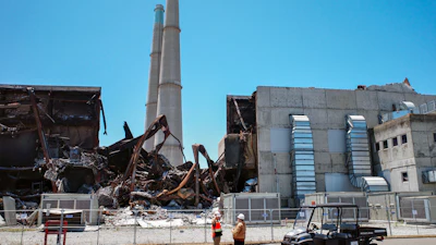 EPA and Vistra staff inspecting damage to Vistra’s building post-fire.