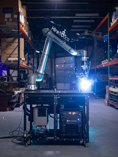 The Hirebotics welding solution with UR8 Long.