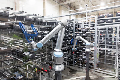 Versandmanufaktur GmbH is a German fulfillment and logistics provider with over 25 years of experience. Now part of the GLS Group, it offers end-to-end e-commerce logistics. The company integrates automation and UR15 cobots for intralogistics and picking.