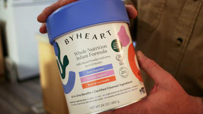 A container of ByHeart baby formula in Flagstaff, Ariz., Nov. 12, 2025.