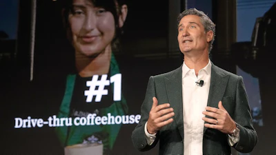 Starbucks Chairman and CEO Brian Niccol speaks during the Starbucks Investor Day event, New York, Jan. 29, 2026.