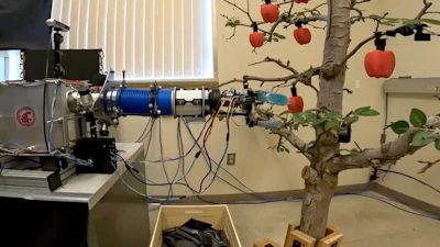 A low-cost, simple robotic apple picker arm developed by WSU researchers.