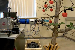 A low-cost, simple robotic apple picker arm developed by WSU researchers.