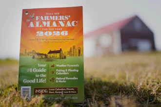 A copy of the final edition of the Farmers' Almanac in Alexander, Maine, Nov. 7, 2025.