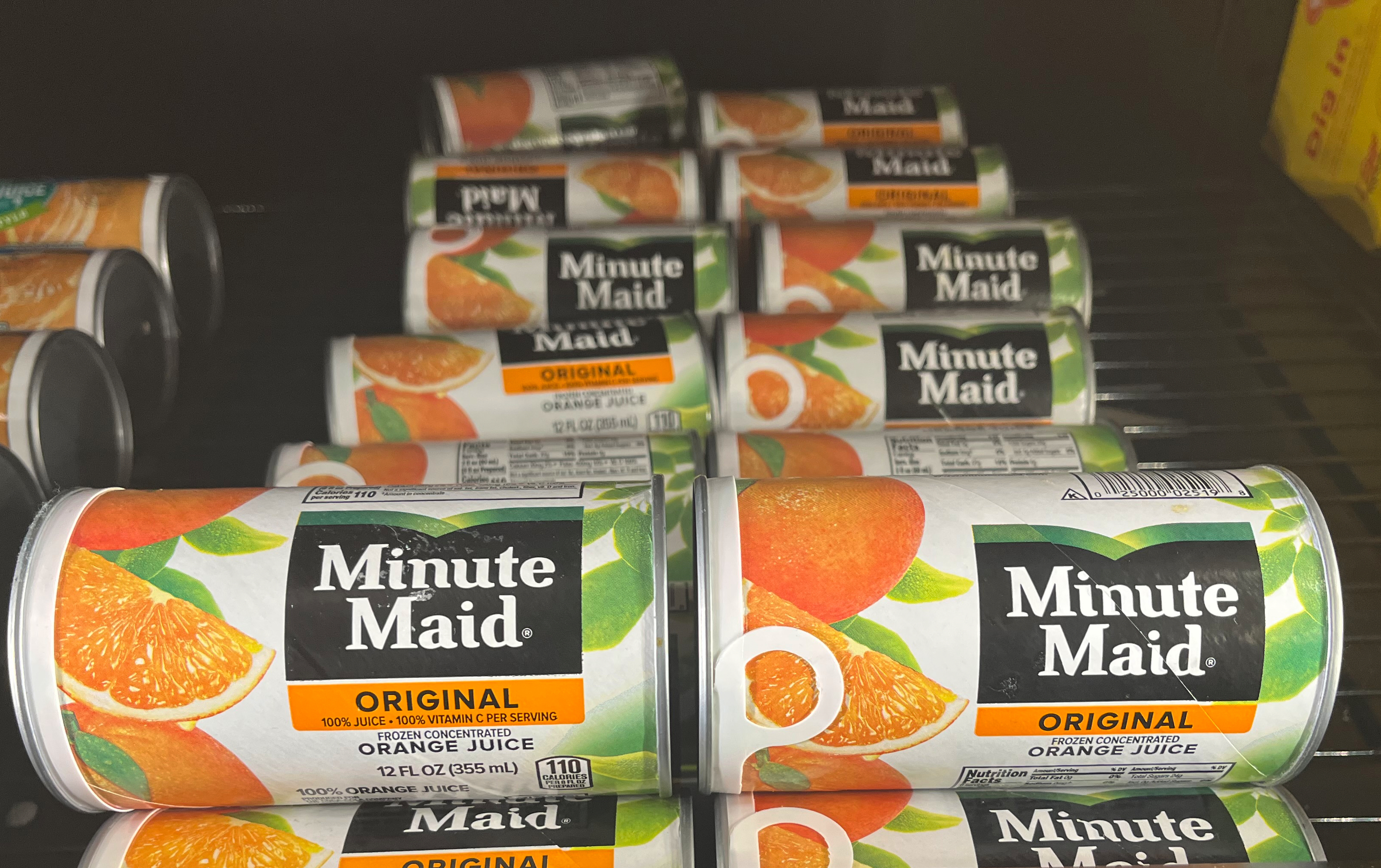 Minute Maid frozen concentrate orange juice on display at a grocery store in White Plains, N.Y., Wednesday, Feb. 4, 2026.