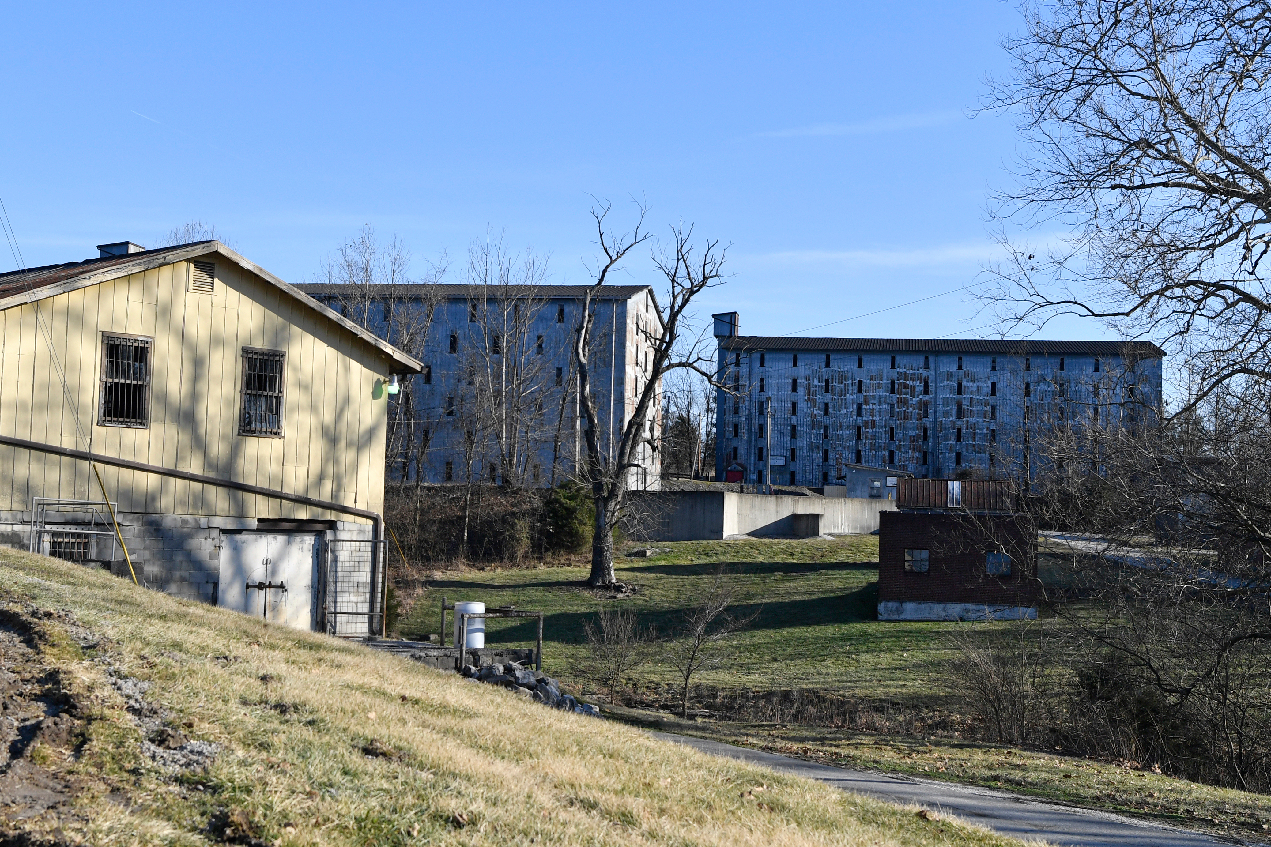 Bourbon barrel rack houses at the Four Roses Distillery in Lawrenceburg, Ky., Feb. 3, 2025.