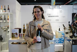 Katja Bernegger, founder of Zeronimo, during the Wine Paris 2026 fair at the Porte de Versailles exhibition center, Paris, Feb. 10, 2026.