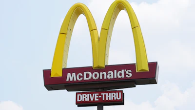 A sign for a McDonald's restaurant in Philadelphia, Friday, June 6, 2025.
