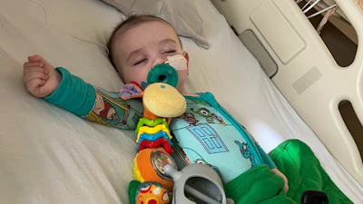 Hank Mazziotti, 8 months, is treated for infant botulism in Los Angeles, March 2025.
