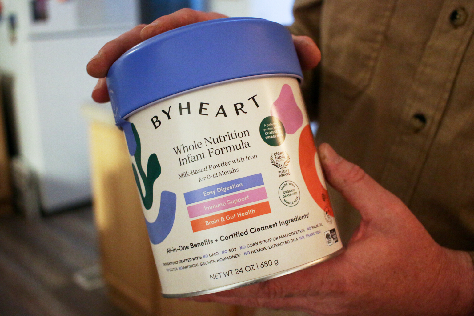 A container of ByHeart baby formula in Flagstaff, Ariz., Nov. 12, 2025.