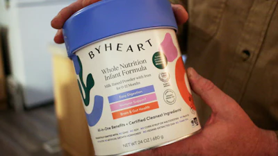 A container of ByHeart baby formula in Flagstaff, Ariz., Nov. 12, 2025.
