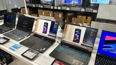 Laptop computers at a retail store in Vernon Hills, Ill., Aug. 7, 2025.