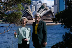 President of the European Commission Ursula von der Leyen, left, and Governor-General of Australia Sam Mostyn at Admiralty House in Sydney, March 23, 2026.