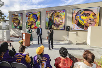 National City Mayor Alejandra Sotelo-Solis speaks during the dedication of a civil rights leaders mural at San Ysidro Health-South Bay health care clinic, Nov. 22, 2022, National City, Calif.
