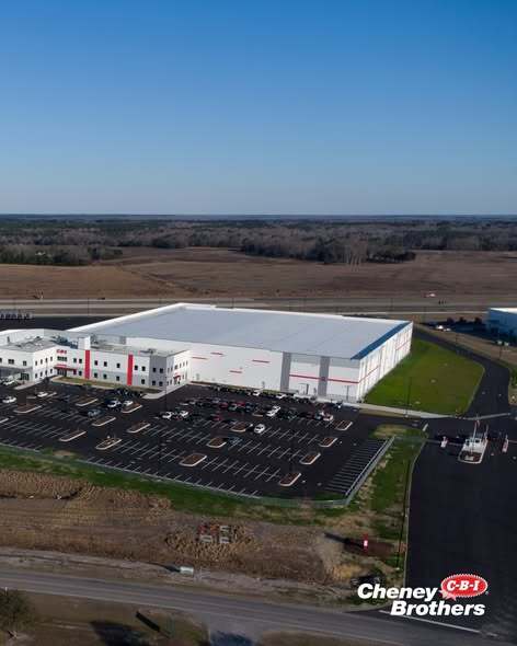 An aerial view of Cheney Brothers.