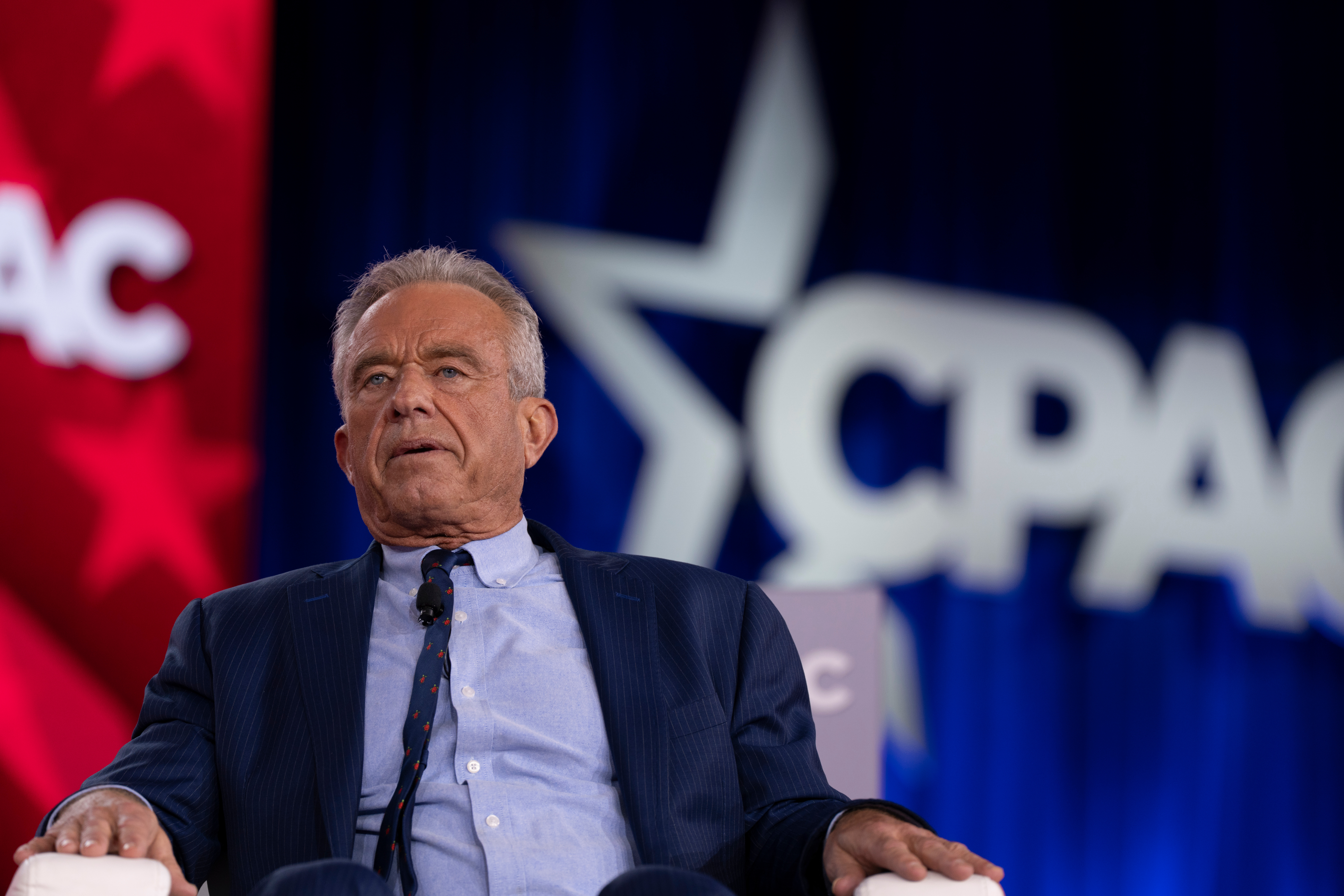 Secretary of Health and Human Services Robert F. Kennedy, Jr. speaks during a fireside chat with CPAC Senior Fellow Mercedes Schlapp at the Conservative Political Action Conference (CPAC) in Dallas, Saturday, March 28, 2026.