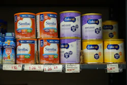 Canisters of infant formula are priced as high as $31.75 per 12.4-ounces at a market serving the Central American immigrant community in the Westlake/Pico Union area of Los Angeles, Tuesday, April 7, 2026.