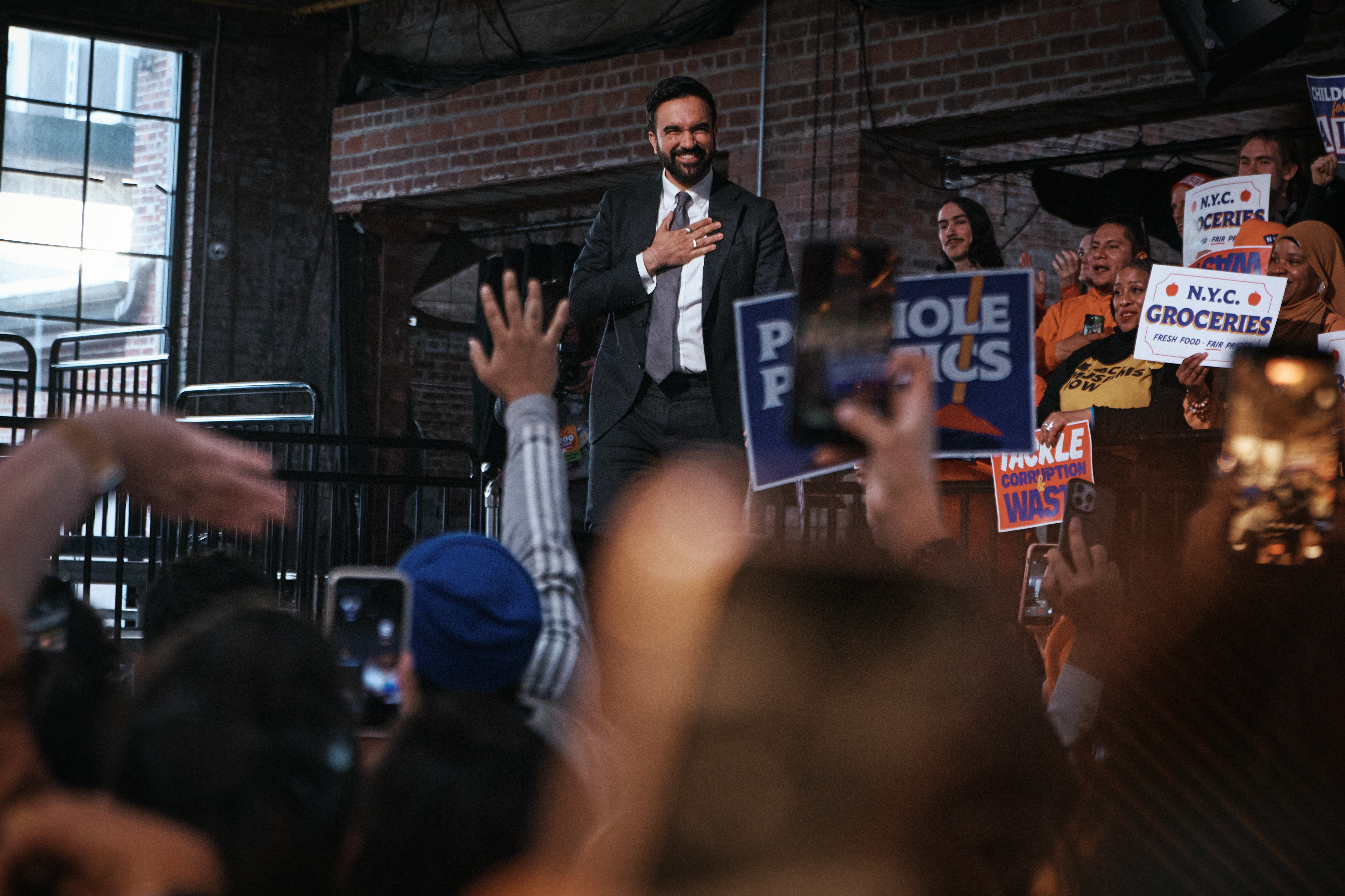 New York City Mayor Zohran Mamdani during an event at the Knockdown Center in Queens, April 12, 2026.